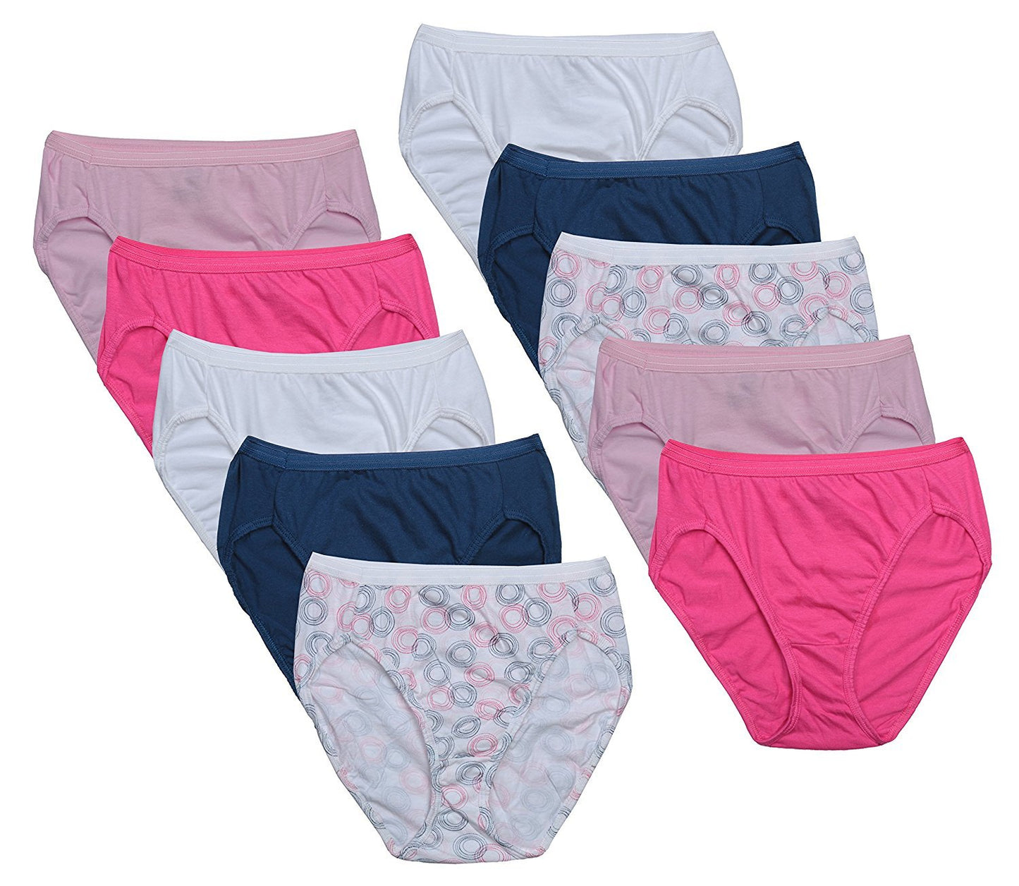 Hanes Womens 10 Pack Ultimate Cotton Hi-Cut Panties, 8/XL/Aqua
