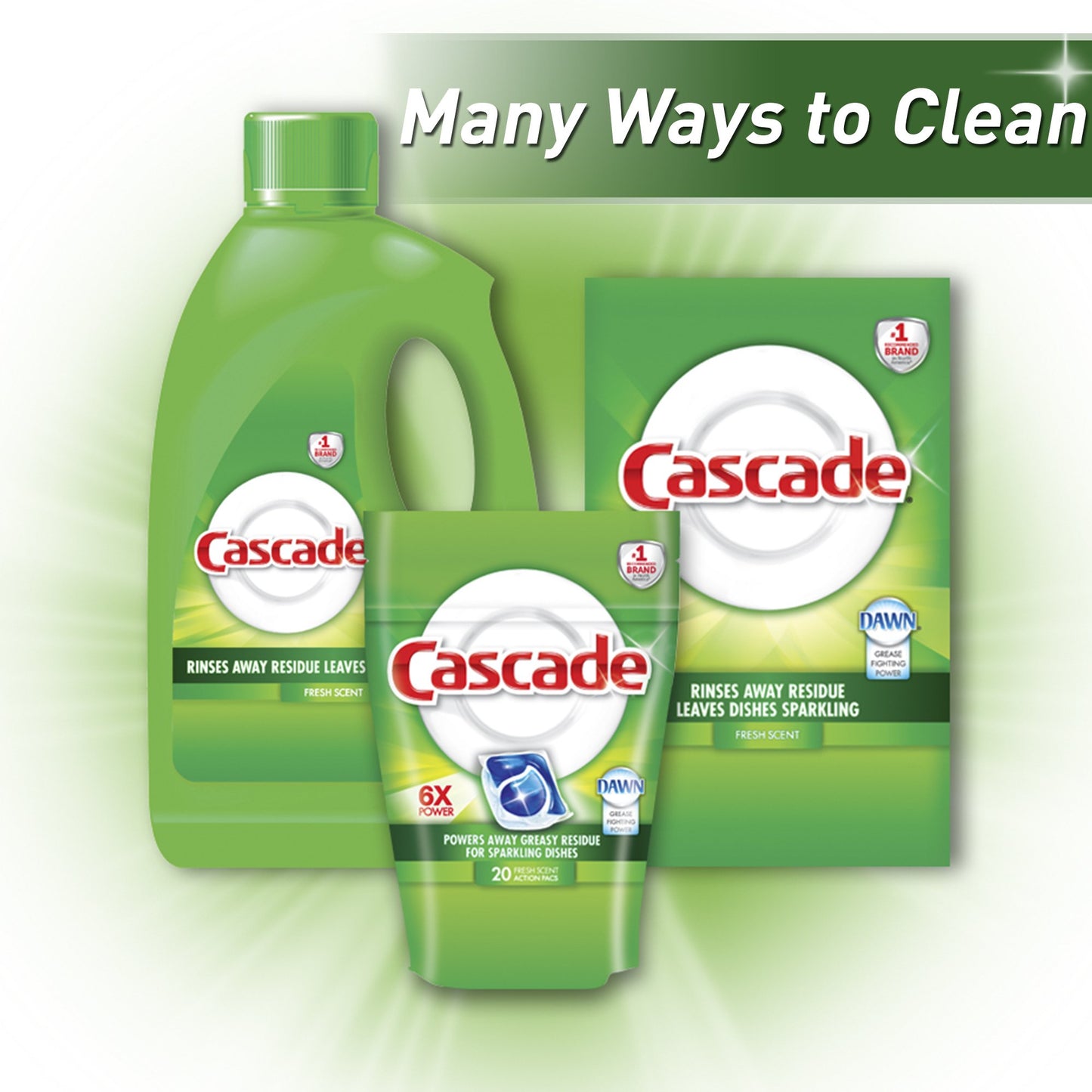 Cascade Fresh Scent Powder Dishwasher Detergent, 75 Ounce - 7 per case.
