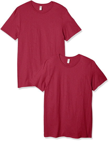 Fruit of the Loom Men's Lightweight Cotton Tees (Short & Long Sleeve), Crew-2 Pack-Heather Grey, XX-Large
