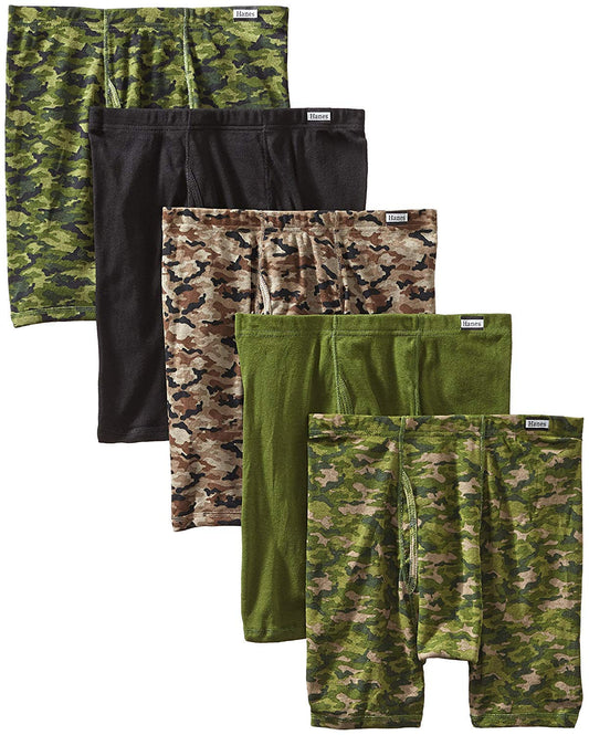 Hanes Men's 5-Pack Comfort Soft Boxer Briefs (Medium (32-34), Printed/Camo - 5 Pack)