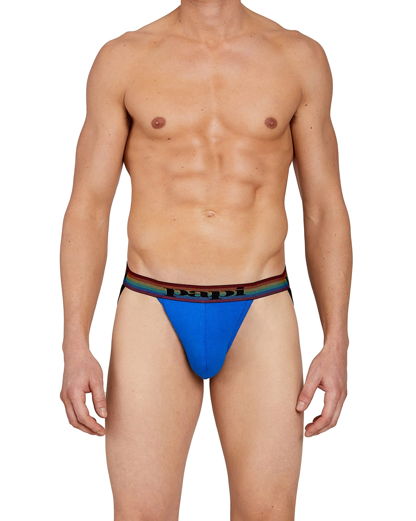 papi Men's 3-Pack Jockstrap, Athletic Supporter, Breathable Male Workout Underwear, Lychee/Prince Blue/Black, X-Large
