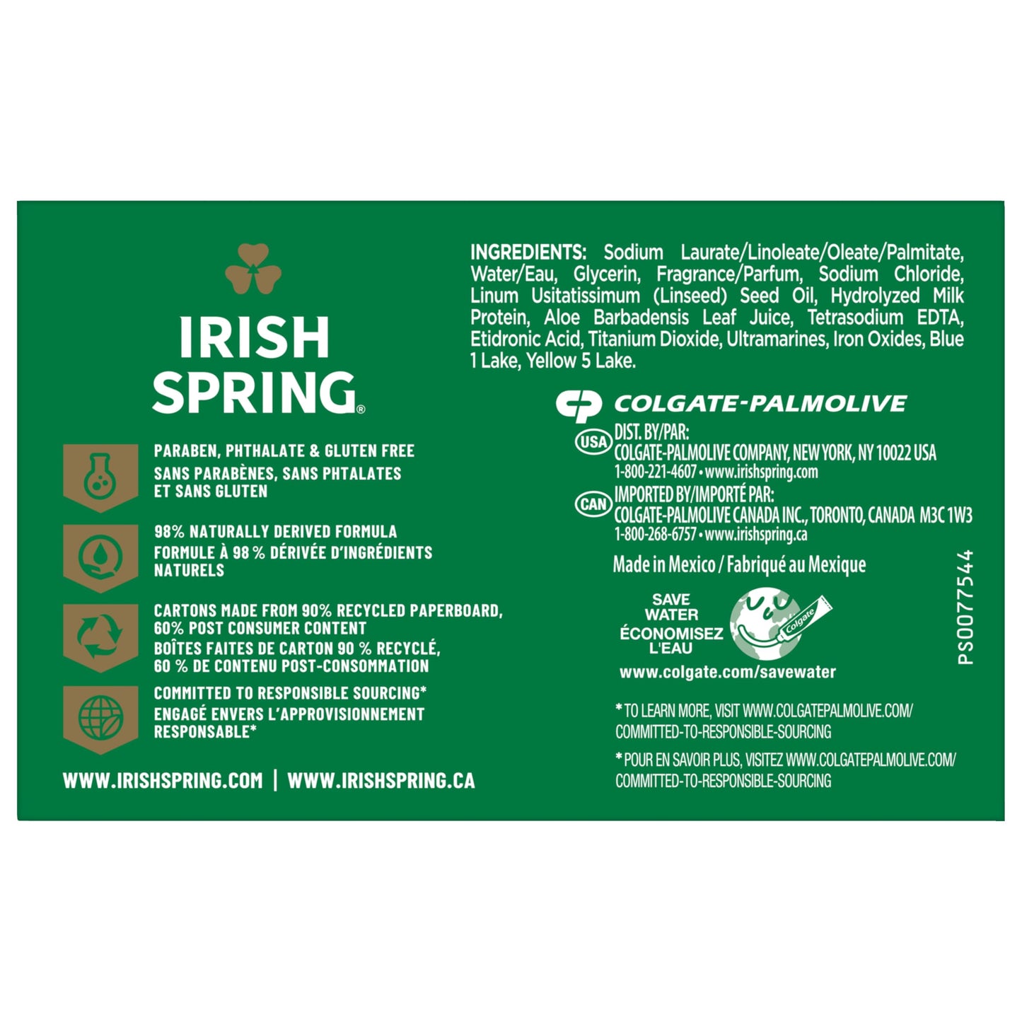 Irish Spring Aloe Bar Soap, (00035000141705), 3.7 Ounce (Pack of 8)