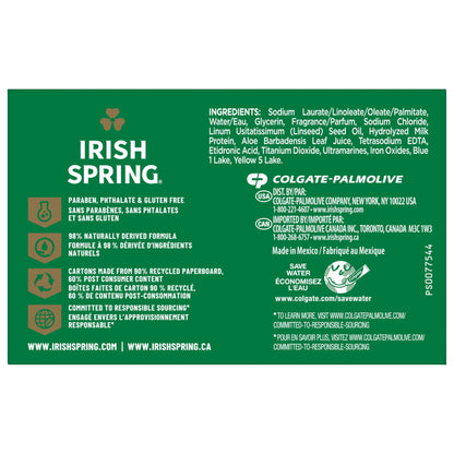 Irish Spring Aloe Bar Soap, (00035000141705), 3.7 Ounce (Pack of 8)