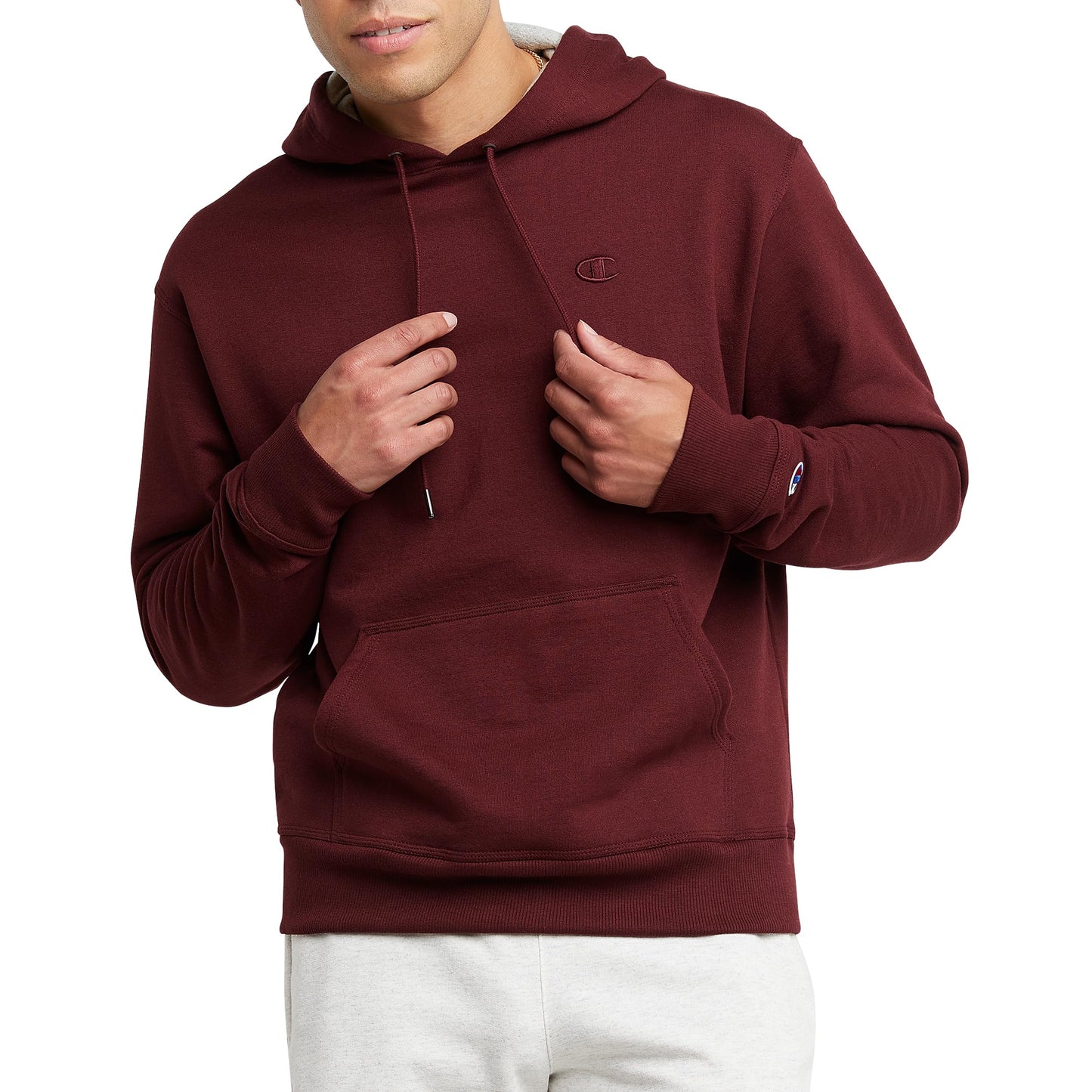 Champion Men's Hoodie, Powerblend, Fleece Striped Sweatshirt for Men (Reg. or Big & Tall)