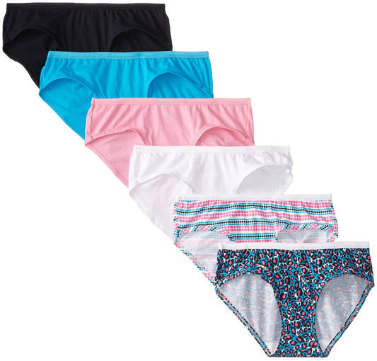FOL Women's 6 Pack Assorted Cotton Low-Rise Hipster Panties, Assorted, 9
