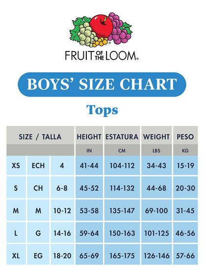 Fruit of the Loom Boys' Cotton Tank Top Undershirt (Multipack), Boys-120-White, X-Large