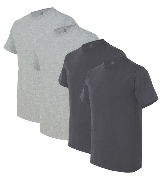 FOL Men's 5 oz. HD Cotton T-Shirt-ATHLETIC HEATHER/CHARCOAL GREY-S-4 Pack