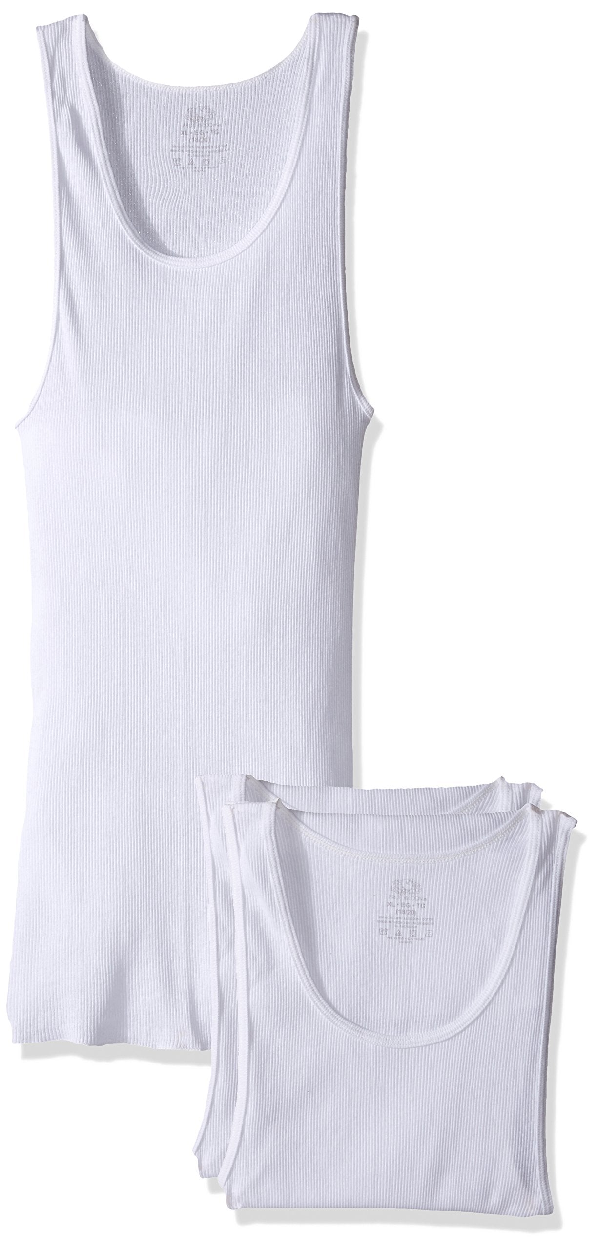 Fruit of the Loom Big Boys' 3 Pack A-Shirt, White, M