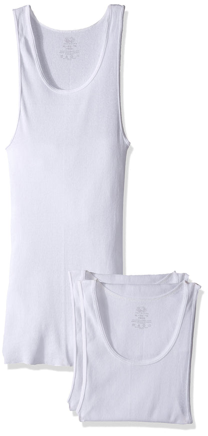 Fruit of the Loom Big Boys' 3 Pack A-Shirt, White, M