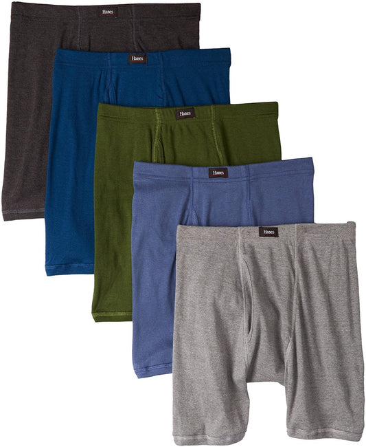Hanes Men's 5 Pack ComfortSoft Waistband Boxer Briefs (Small, Assorted Color)