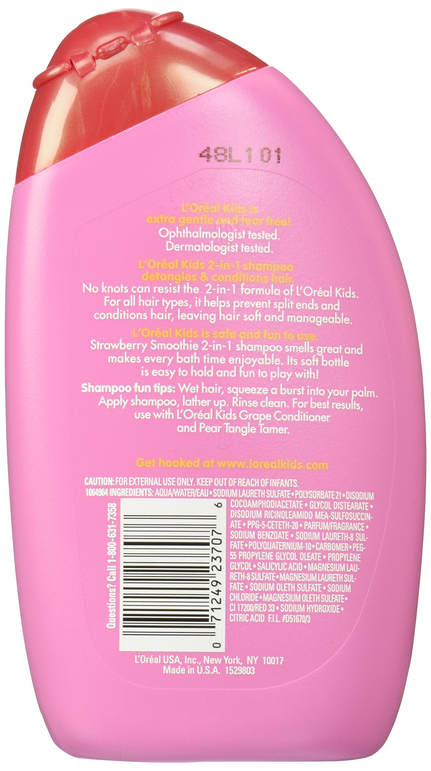 L'Oreal Kids Extra Gentle 2-in-1 Shampoo, Strawberry Smoothie, 9 fl. oz.