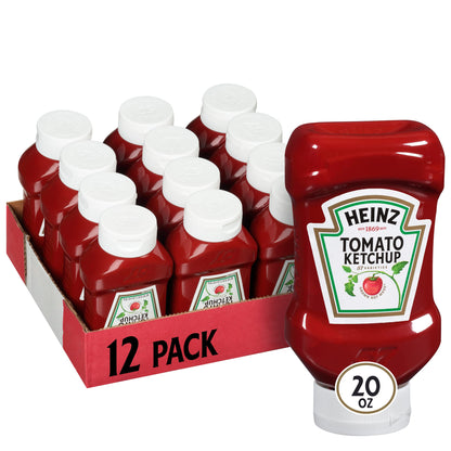 HEINZ Ketchup, 20 oz. FOREVER FULL Inverted Bottles (Pack of 30)