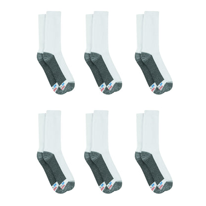 Hanes Ultimate Men Socks, 6-pair Hanes Ultimate Men s 6 Pack Ultra Cushion FreshIQ Odor Control with Wicking Crew Socks White, White, One Size US