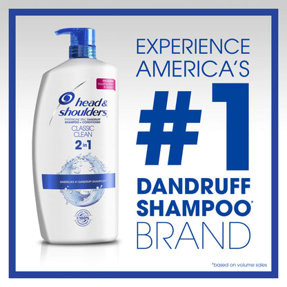 Head and Shoulders Classic Clean Anti-Dandruff 2 in 1 Shampoo and Conditioner, 32.1 fl oz
