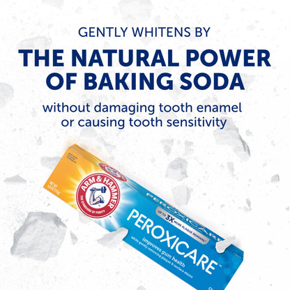 ARM & HAMMER Peroxicare Toothpaste for Gum Health, Baking Soda Toothpaste, Clean Mint, 6.0 oz (Pack of 4