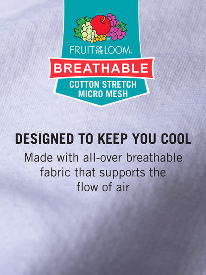 Fruit of the Loom Men's 3-Pack Breathable Crew T-Shirt, White Ice - Tall Sizes, 2X-Large