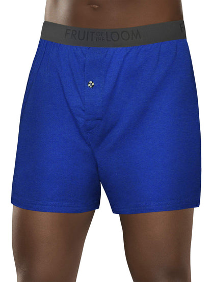 Fruit of the Loom Men's Knit Boxers 5-Pack Breathable Cooling Cotton Micro-Mesh Soft Flex Waistband