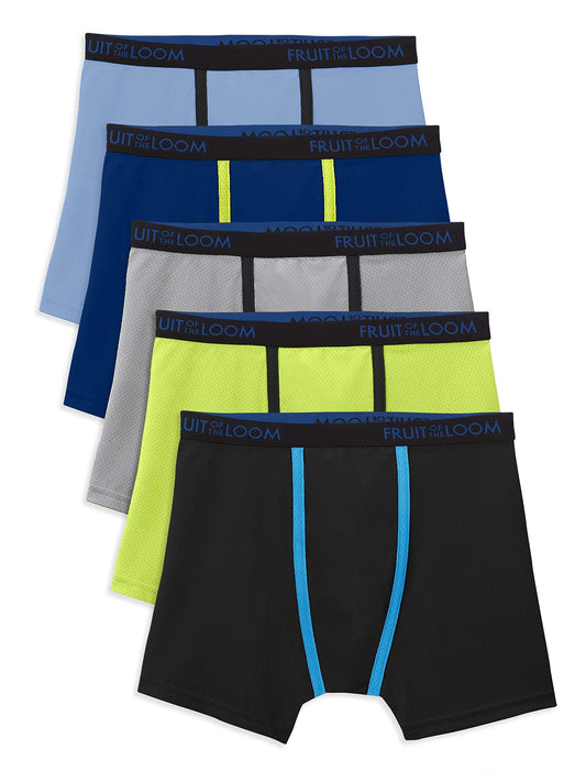 Fruit of The Loom Boys 5 Pack, Boy - 5 Pack - Micro Mesh, Size Large (14-16)