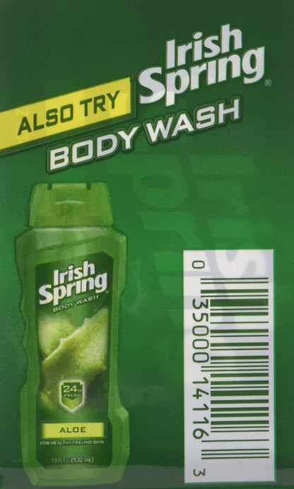 Irish Springs Aloe Bath Soap, 3.75 Oz. Bars, (2) 3 Bar Packages