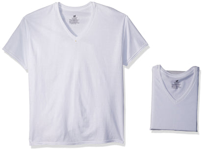 Hanes Men's 8-Pack Big V-Shirt, White, XX-Large