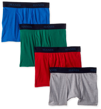 Hanes Boys' Big Ultimate Dyed Boxer Brief 4-Pack, Assortment 4, Large