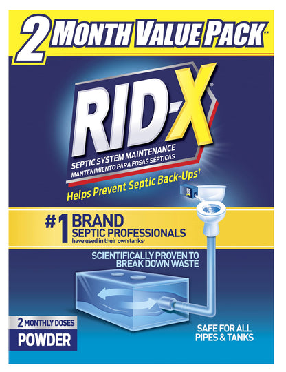 Rid-X Septic Tank System Treatment Powder, Septic Tank Treatment, 19.6 Ounce