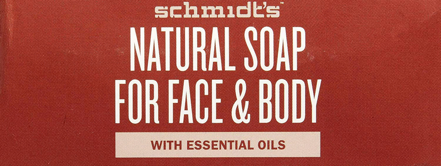 6 Pk. Schmidt's Cedarwood & Juniper Naturaul Soap with Charcoal and Exfoliating Volcanic Sand 5 Oz (30 Oz Total)