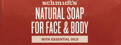 6 Pk. Schmidt's Cedarwood & Juniper Naturaul Soap with Charcoal and Exfoliating Volcanic Sand 5 Oz (30 Oz Total)
