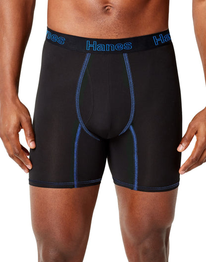 Hanes Men's 3-Pack Comfort Flex Fit Ultra Lightweight Mesh Boxer Brief, Assorted, X-Large