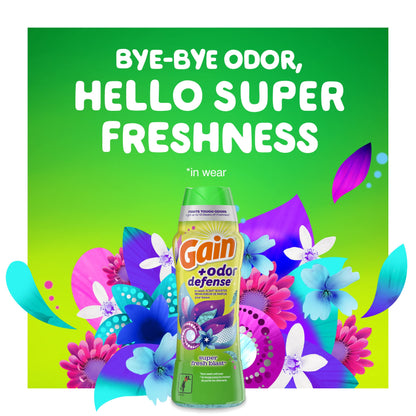 Gain + Odor Defense In-Wash Scent Booster, Super Fresh Blast Scent, 10 oz, HE Compatible