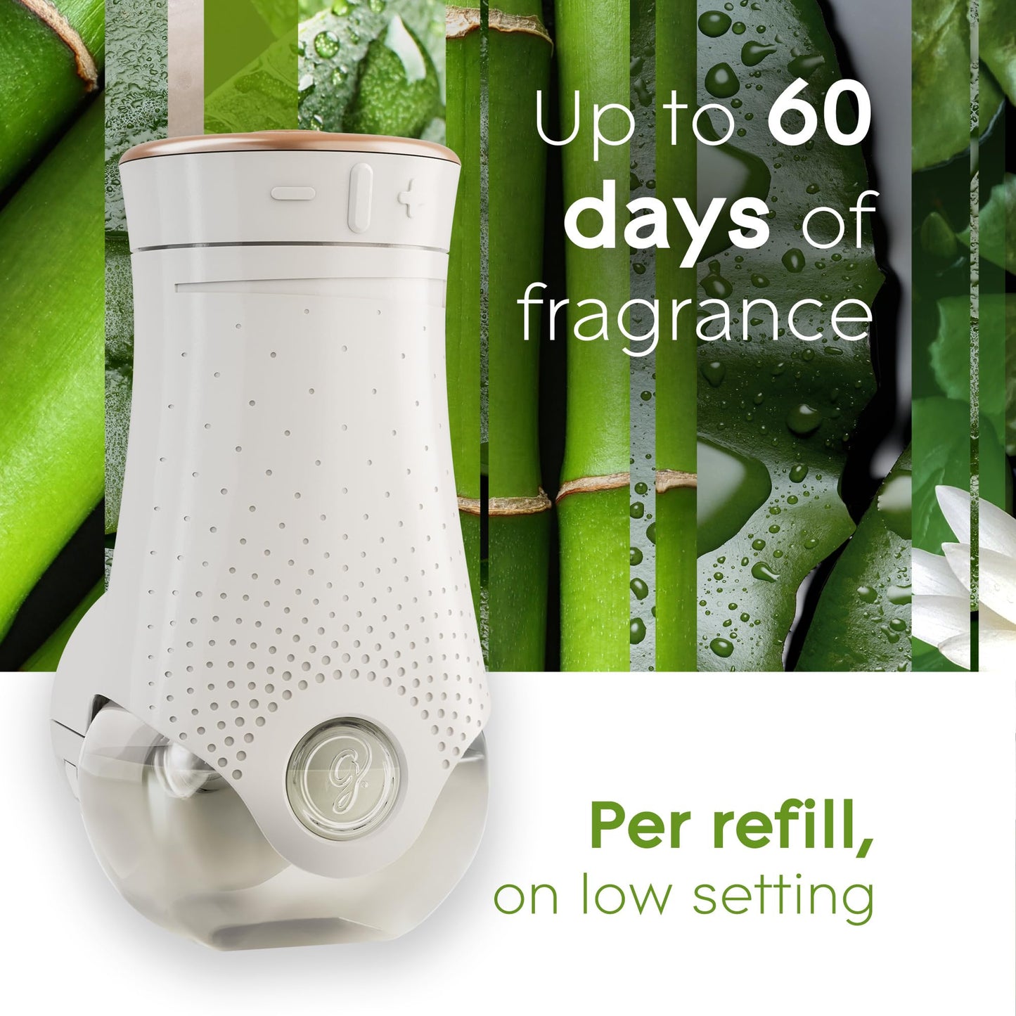 Glade PlugIns Refills Air Freshener, Scented and Essential Oils for Home and Bathroom, Bamboo & Bliss, 3.35 Fl Oz, 5 Count