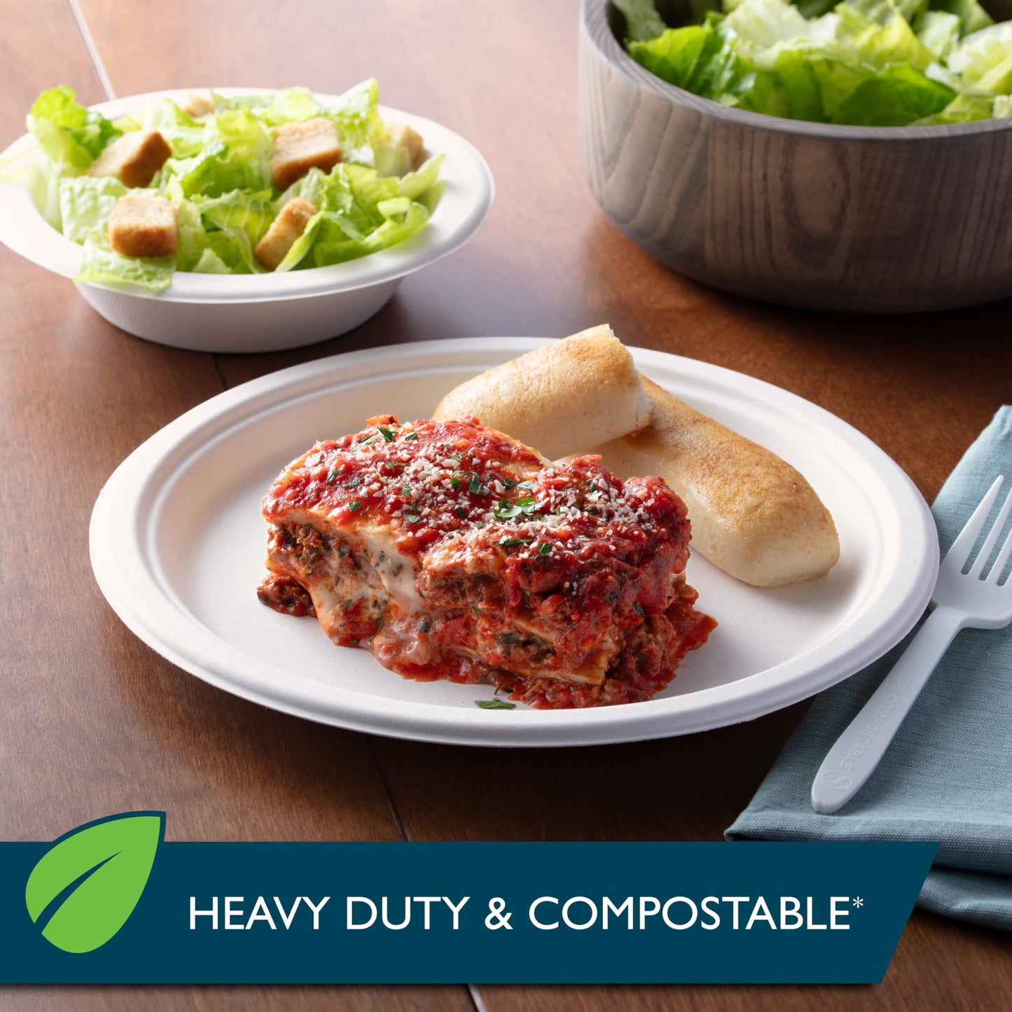 Hefty ECOSAVE Compostable Paper Plates, 10-1/8 Inch, 16 Count