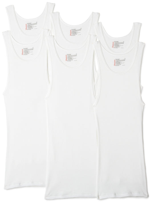 Hanes Ultimate Men's 7-Pack Classics A-Shirt Value Pack, White, Small