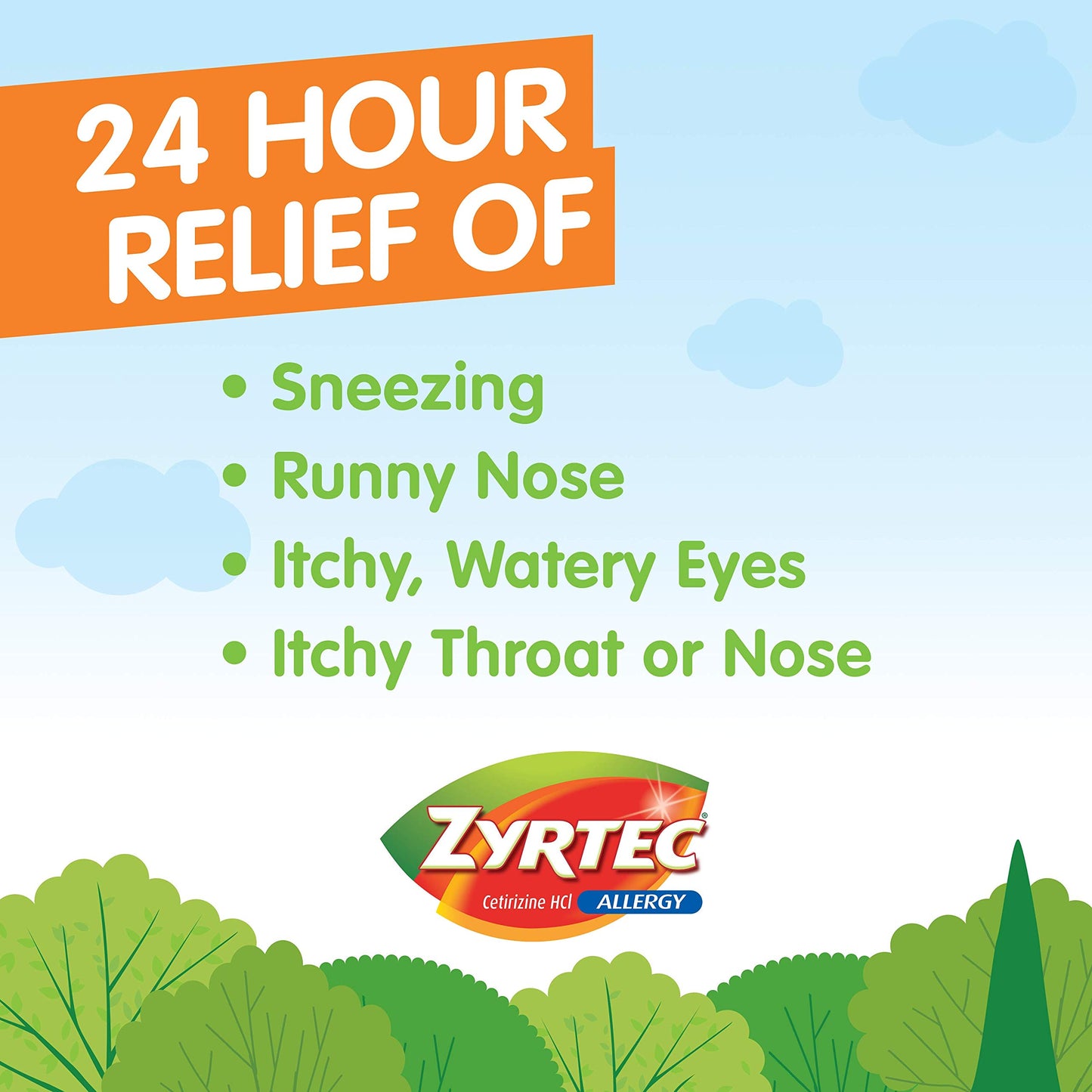 Pharmapacks Zyrtec 24 Hour Allergy Relief Tablets, Antihistamine Indoor & Outdoor Medicine with 10 mg Cetirizine HCl, 60 ct (Pack of 5)