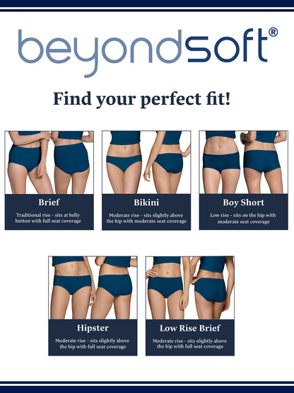 Fruit of the Loom Women's Beyondsoft Panties, Boyshort-Cotton Blend-6 Pack, 6