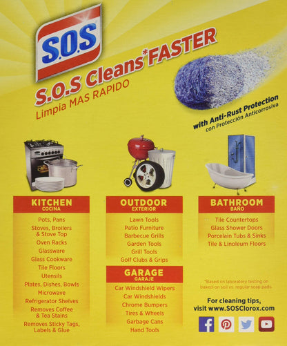 SOS Wool Steel Soap Pads 10 ct (Pack of 6)