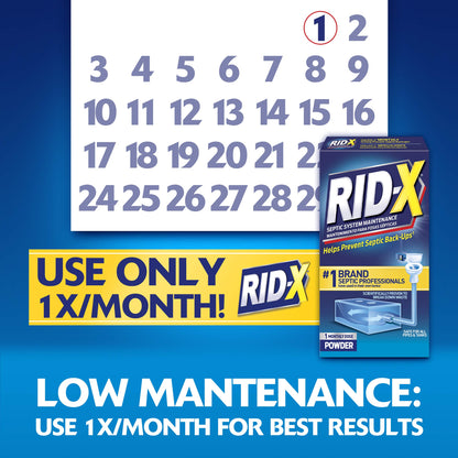 RID-X Septic Treatment, Septic Tank Treatment, 3 Month Supply Of Powder, 29.4 oz