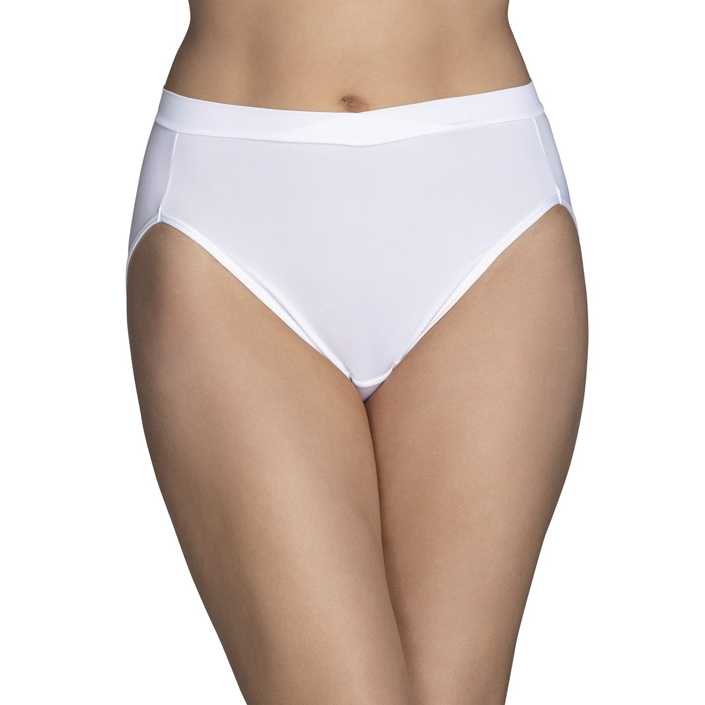 Vanity Fair Women's Beyond Comfort Hi Cut Panties, Seamless Waist-Black, 9