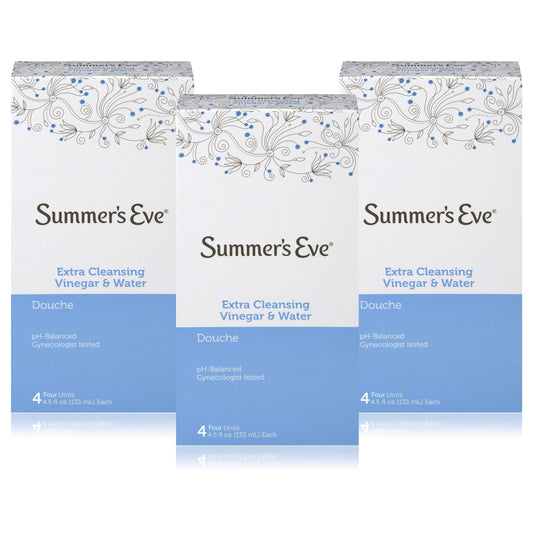 Summer's Eve Douche, Extra Cleansing Vinegar and Water, 4.5 Fl Oz, 4 Ct. (Pack of 3)