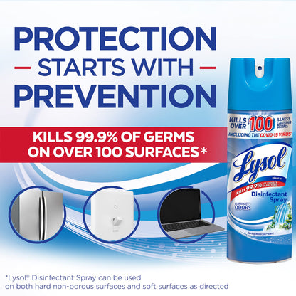 Lysol Disinfectant Spray, Sanitizing and Antibacterial Spray, For Disinfecting and Deodorizing, Spring Waterfall, 12.5 Fl Oz, (Packaging May Vary)
