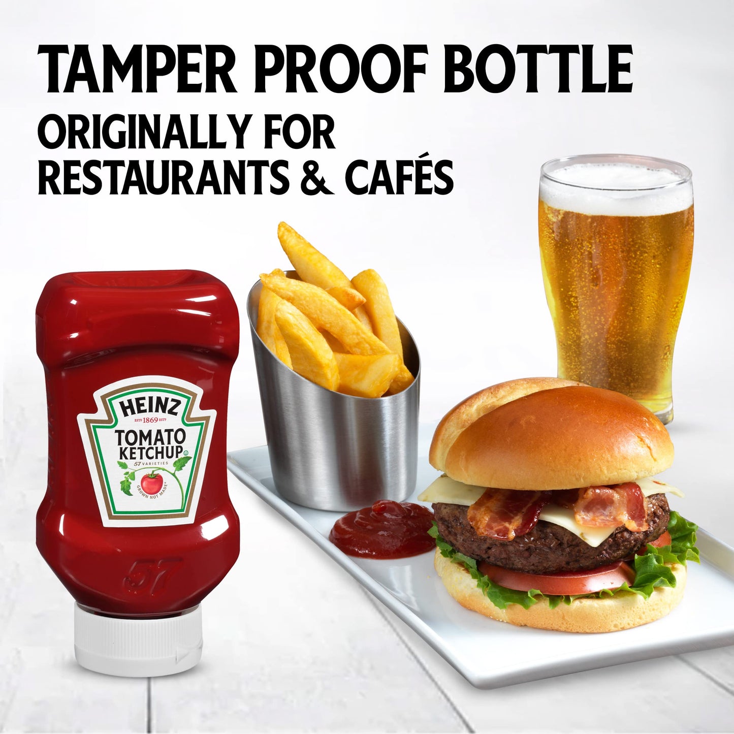 HEINZ Ketchup, 20 oz. FOREVER FULL Inverted Bottles (Pack of 30)