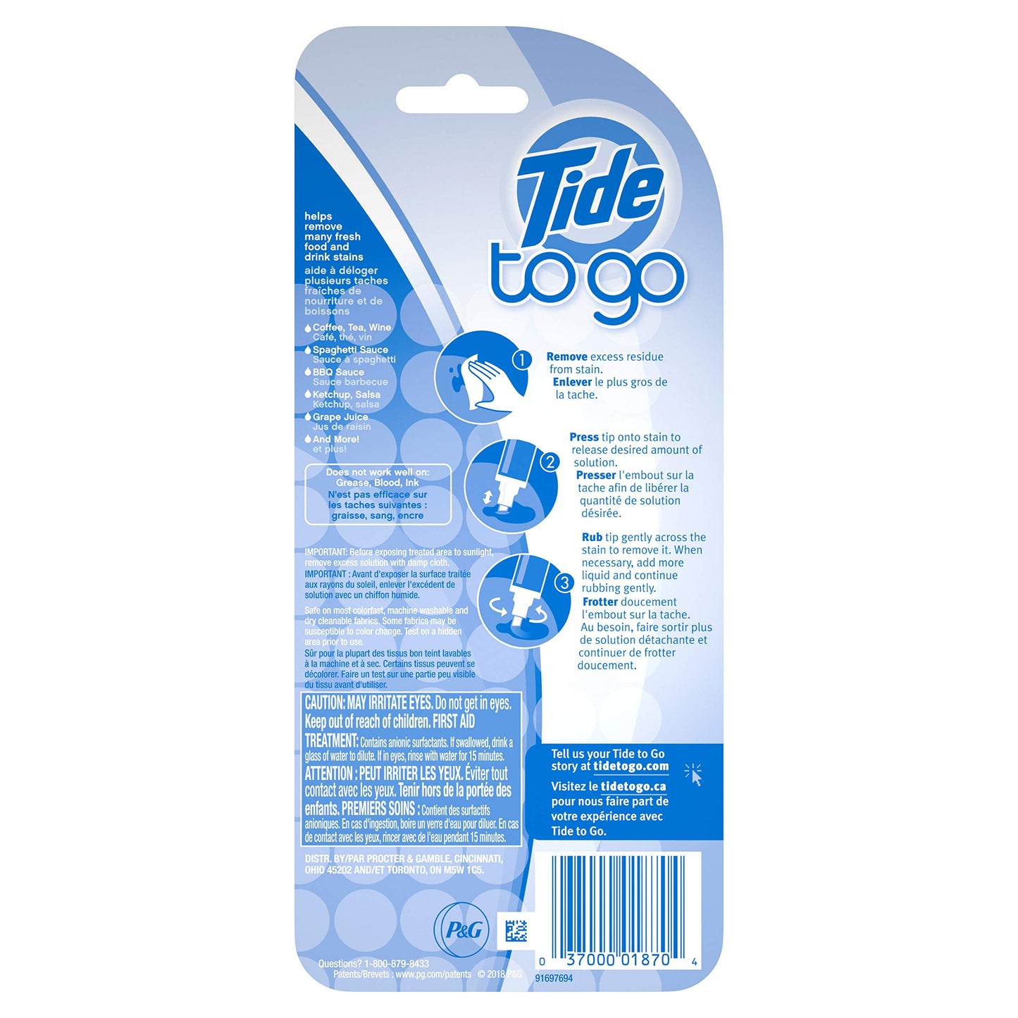 Tide To Go Instant Stain Remover, 6 count
