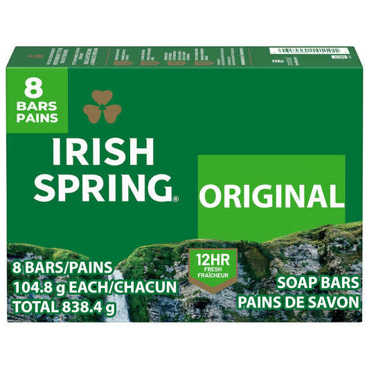 Irish Spring Deodorant Bar Soap Original, 3.75 oz bars, 8 ea (Pack of 4)