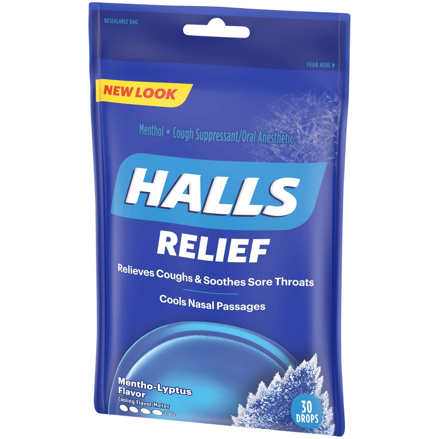 HALLS Relief Mentho-Lyptus Flavor Cough Drops, 1 Bag (30 Total Drops)