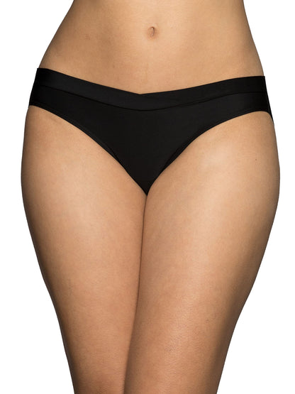Vanity Fair Women's Beyond Comfort Bikini Panties, Silky Stretch-3 Pack-Black, 9