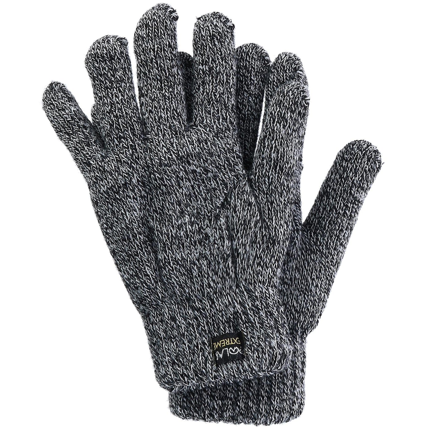 Polar Extreme Men's Insulated Knit Thermal Gloves, Grey