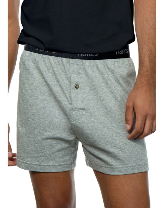 Hanes Men's ComfortSoft Knit Boxers ComfortSoft Waistb& 5-Pack_Assorted_X-L