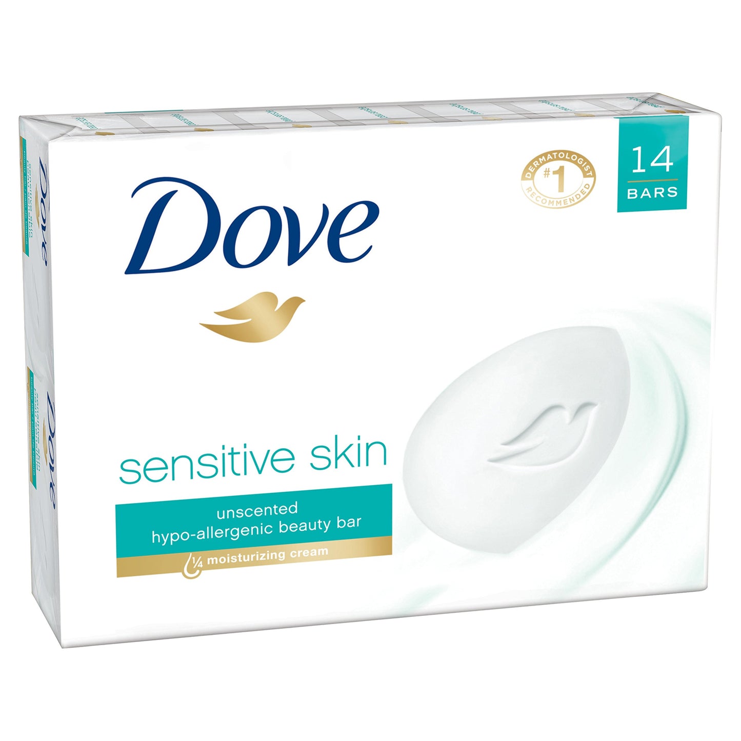 Dove Beauty Bar Gently Cleanses and Nourishes Sensitive Skin Effectively Washes Away Bacteria While Nourishing Your Skin, White, 3.75 Oz, 6 Count