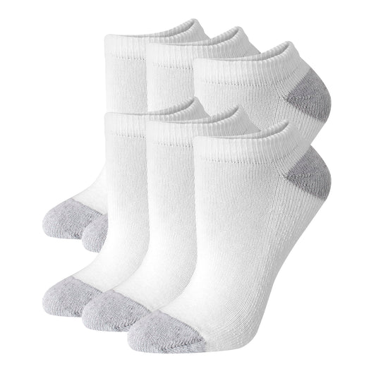 Hanes womens Plush Comfort Toe Seam No Show Socks, 6-pair Pack fashion liner socks, White, Shoe Size 8-12 US