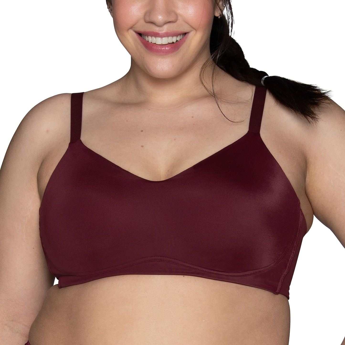 Vanity Fair Women's Beauty Back Smoothing Wireless Bra, Comfort and Support, Simple Sizing Available S-3XL, Flushed Fig